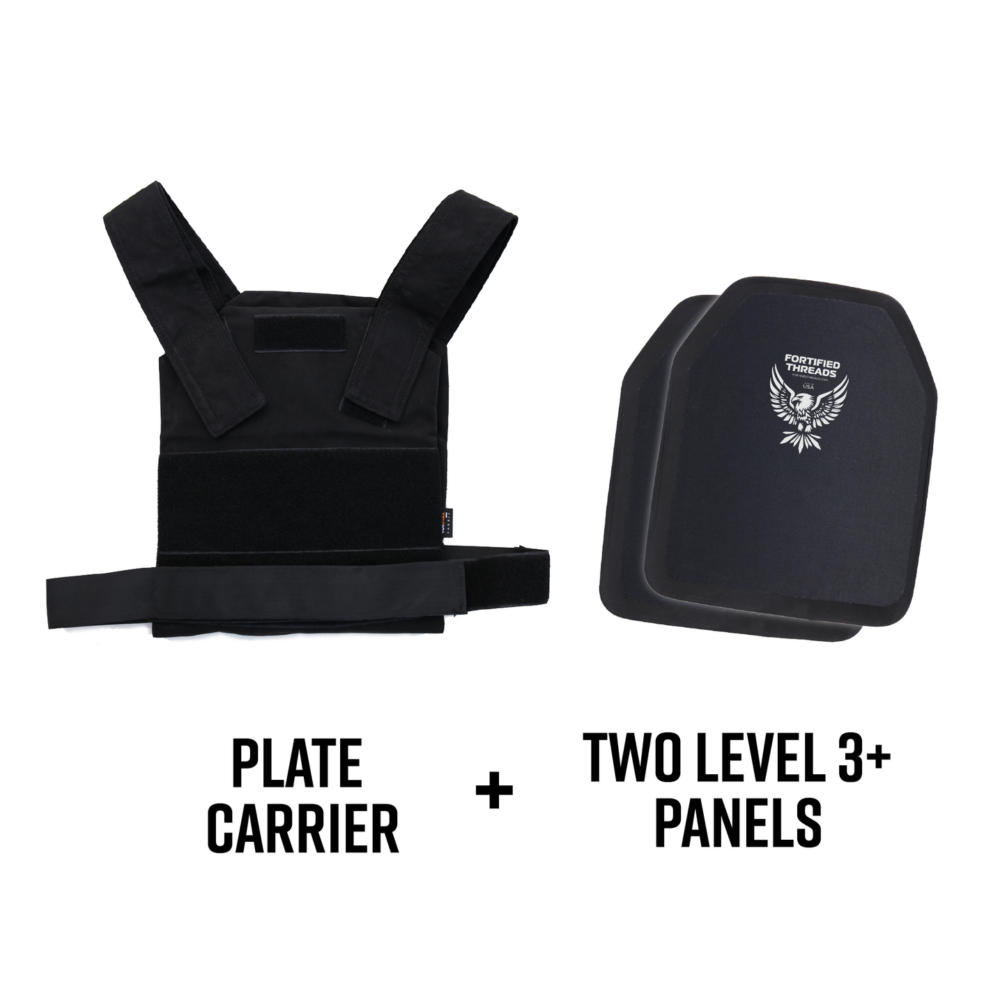 Level 3+ Ballistic Body Armor Vest with 2 Plates - Made in USA